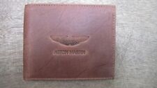 Aston Martin logo Brown Real Leather Bi fold wallet , licence / ID holder