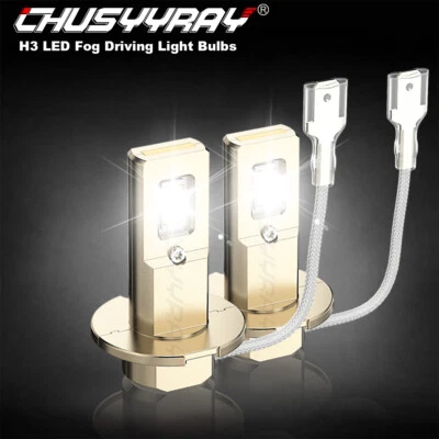 H3 LED Fog Light Bulb Conversion Kit 6000K Super Bright Super White High Power - Image 1 of 4