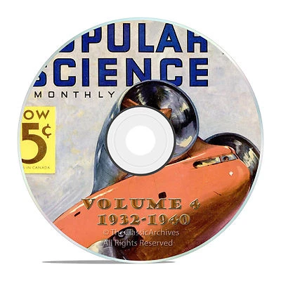 Vintage Popular Science Magazine, Volume 4 DVD, 1932-1940, 101 issues, V04