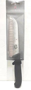Victorinox 5.2523.17-X2 7" Granton Edge Santoku Knife Black Fibrox Handle New - Picture 1 of 9