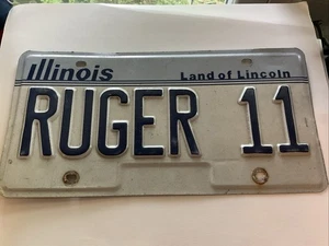 Placa de licencia vintage de Illinois Land of Lincoln RUGER 11 coleccionable - Imagen 1 de 7