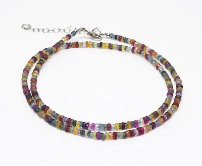 mix zaffiri gemma argento sterling 925 fatto a mano collana gioielli regalo h6 - Immagine 1 di 4