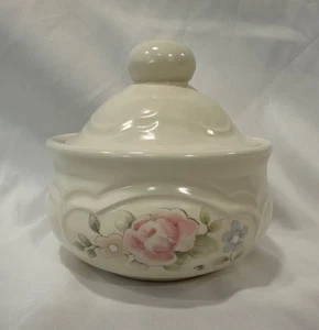 Zuccheriera Pfaltzgraff Tea Rose con coperchio - Vintage - Foto 1 di 12