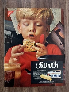 Nabisco Premium Saltine Crackers 1969 Print Ad CRUNCH now With Enriched Flour! - Picture 1 of 8