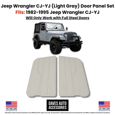 Пара светло-серых отделочных панелей дверей для Jeep CJ7 CJ8 YJ 82-95 - Изображение 1 из 4