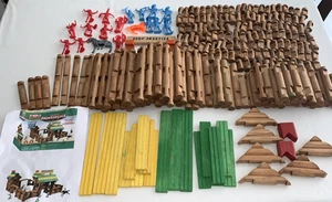 Ideal Frontier Wood Logs toy 268 Piece Classic Construction Set Lincoln  - Picture 1 of 12