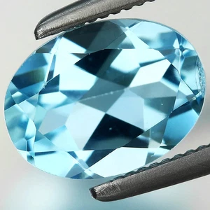 Sky Blue Topaz 1.65ct t.w 8x6mm Oval Natural Brazil Gemstone - Picture 1 of 4