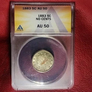 1883 Liberty Nickel No CENTS Anacs AU-50   - Picture 1 of 2