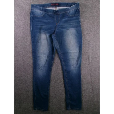 Pantalones de mezclilla No Boundaries para mujer 1X azul lavado oscuro desteñido cintura elástica cápsula Foto 1 de 4