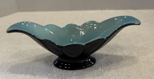Vintage 1960s Candy Dish Turquoise And Black MCM Free Shipping - Picture 1 of 8