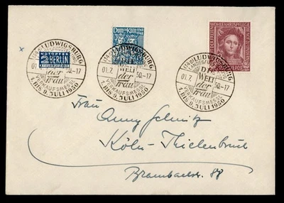 DR WHO 1950 GERMANY LUDWIGSBURG SLOGAN CANCEL TO KOLN SEMI POST M56800 - Image 1 of 2