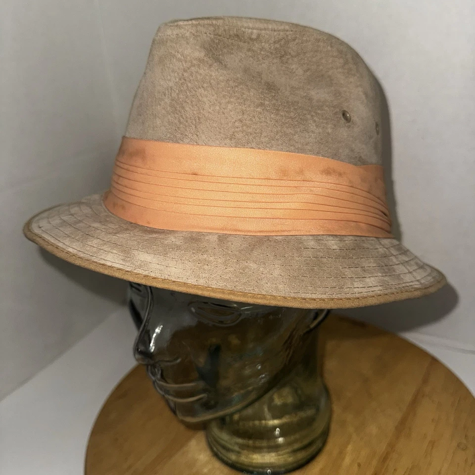 Vintage Kangol Genuine Suede Fedora Hat Medium 7-1/8 Made in USA Tan - Image 1 of 4