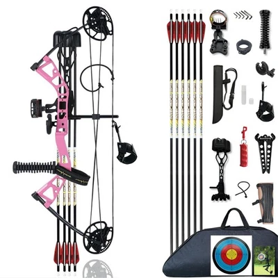Compound Bow Set 10-40lbs for Pull Child Right Hand Lightweight Design Bow Ad... - Image 1 of 4