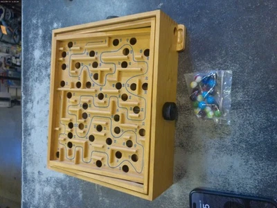 Vintage 1960s Brio Labyrinth Wood Maze Game W/ Marbles - Image 1 of 4