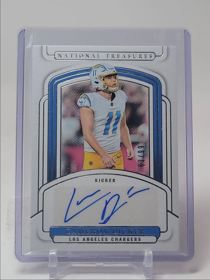CAMERON DICKER 2024 NATIONAL TREASURES SIGNATURE CHARGERS AUTO /99 Q5159 - Image 1 of 2