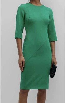 $390 Черный Halo женщин зеленый Jewel шеи 3/4 рукав Мауи платье-футляр размер 10 - Изображение 1 из 4