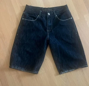 Southpole Y2K Jorts Jean Shorts Embroidery Hip Hop Vintage Dark Wash 34 - Picture 1 of 5