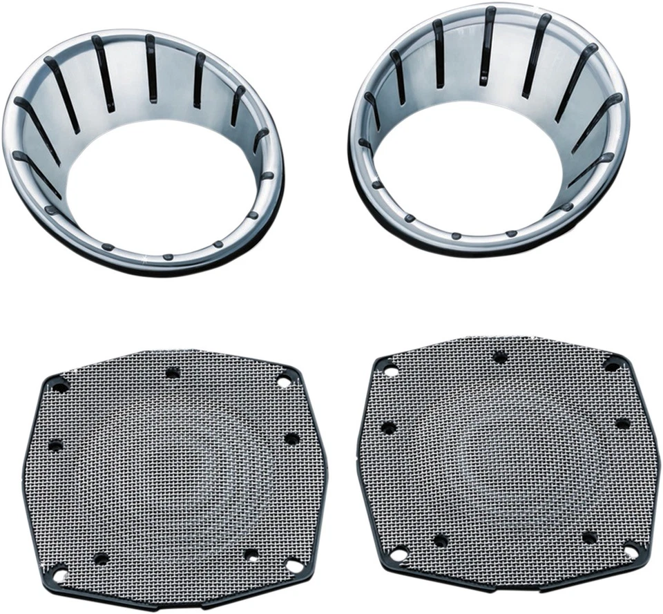 LED Speaker Bezels 96-13 Touring Models Chrome Kuryakyn 7287 - Image 1 of 2