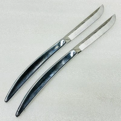 ¡¡Lote 2!! Cuchillo para carne Carvel Hall 8-3/4" mango curvo de acero inoxidable hecho en EE. UU. MCM • ¡¡EN MUY BUEN ESTADO!! Foto 1 de 4