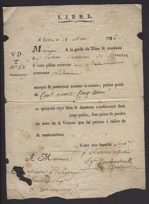 3 lettres de voiture 18ème siècle et 1er empire - Photo 1/3