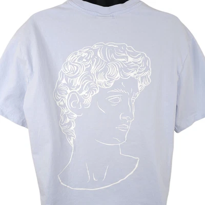 Camiseta David Michelangelo Para Hombre Talla Grande Azul Calce Relajado Camiseta Artística Foto 1 de 4