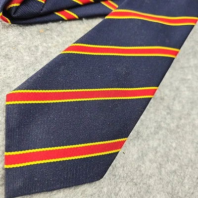 Corbata Shephard & Woodward Hecha en Inglaterra Azul Rojo Dorado Rayas Foto 1 de 4