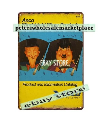 1989 年 Laurel and Hardy Anco 挡风玻璃雨刷产品锡标志 — 第 1/4 张图片