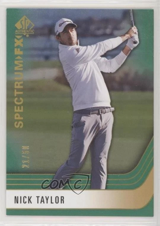 2021 SP Authentic Spectrum FX Achievement Green /50 Nick Taylor #S-44 Rookie RC - Image 1 of 2