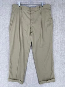 Nike Golf Pants Mens 38x32 Khaki Tour Performance Dri Fit Pleated Slack Cuffed - Picture 1 of 14