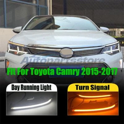 LED DRL Daytime Running Fog Light Lamps Fits For Toyota Camry 2015-2017 New - Image 1 of 4
