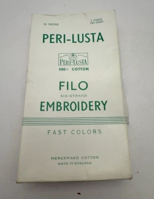 VTG Peri-Lusta Filo Embroidery Thread 750 Pink 34 Skeins Original Box England - Image 1 of 4