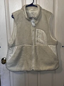 Neu mit Etikett Maurice’s Damen-Fleeceweste elfenbeinfarben superweich und warm Größe 1X Herbst flauschig - Bild 1 von 6