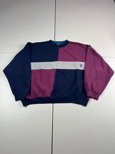 VTG Cherokee Sweatshirt Mens XL Colorblock Golf Tennis Bold Colorful Preppy 90s - Picture 1 of 11
