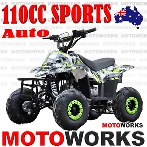 MOTOWORKS 110CC sports Auto ATV QUAD Dirt Bike Gokart 4 Wheeler Buggy kids green - Picture 1 of 19