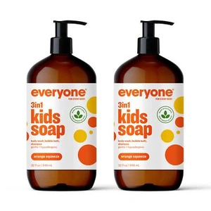 Everyone 3 in 1 Kids Soap Orange Squeeze Pack of 2 32 Fl Oz Shampoo Body Wash - Picture 1 of 9