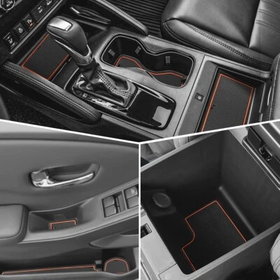 Alfombrillas consola central Auovo compatibles con Nissan Frontier 2022+ (ajuste naranja) Foto 1 de 4