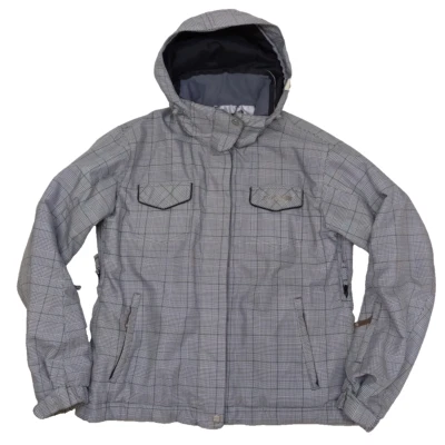 DESCENTE DNA 10 Jacket Ski Snowboard Waterproof White Striped Hooded - Image 1 of 4