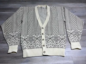 Vintage London Fog Grandpa Sweater EUC Size L Tall 80s 90s Cardigan Wool Blend - Picture 1 of 14
