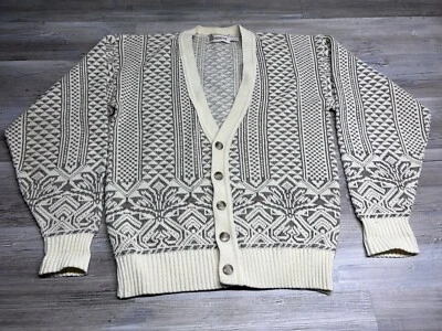 Vintage London Fog Grandpa Cardigan Geometric The Dude Big Lebowski Size L Tall - Image 1 of 4