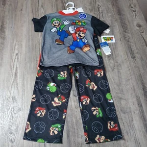 NEW Super Mario Bros. Size 6 Collage 3-Piece Youth Pajama Shirt, Pants, Shorts - Picture 1 of 11