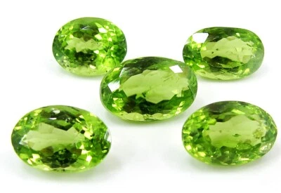 16.05 CT Natürlich Peridot Lose Edelstein 9-11 MM Oval 5 Stück Großhandel - 1011 - Bild 1 von 2
