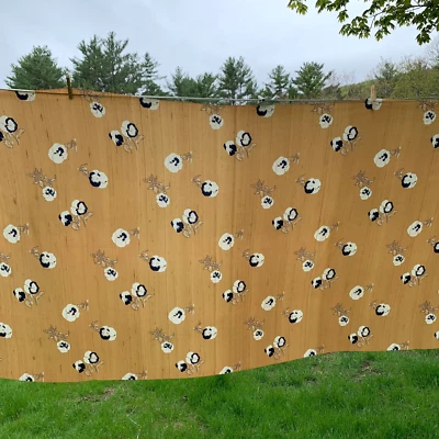 Vestido de Ocasión de Tela Dorada Floral Pensamiento de Seda Cruda 3.75 yardas o Cheongsam Foto 1 de 4