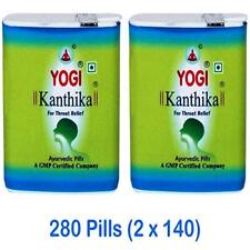 Yogi Kanthika 140 Pills For Throat Relief with (Pack of 2) Free Shipping