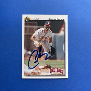 1992 Upper Deck #231 Carlos Baerga Indians Auto STADIUM signed On-Card Autograph - Bild 1 von 5
