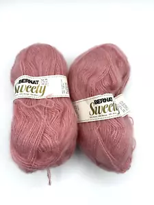 Bernat Sweety Yarn Pink 2237 Acrylic Mohair Wool Lot 2 New - Picture 1 of 6