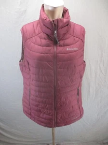 Columbia Size XL Womens Burgundy Full Zip Stand Collar Pocket Insulated Vest 569 - Picture 1 of 12