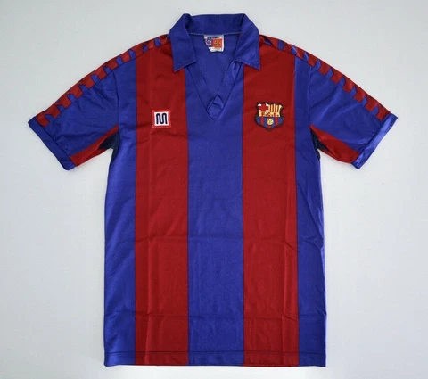 BARCELONA FC 1983/89 Meyba Home Football Shirt XS Mens Vintage Soccer Jersey Cover