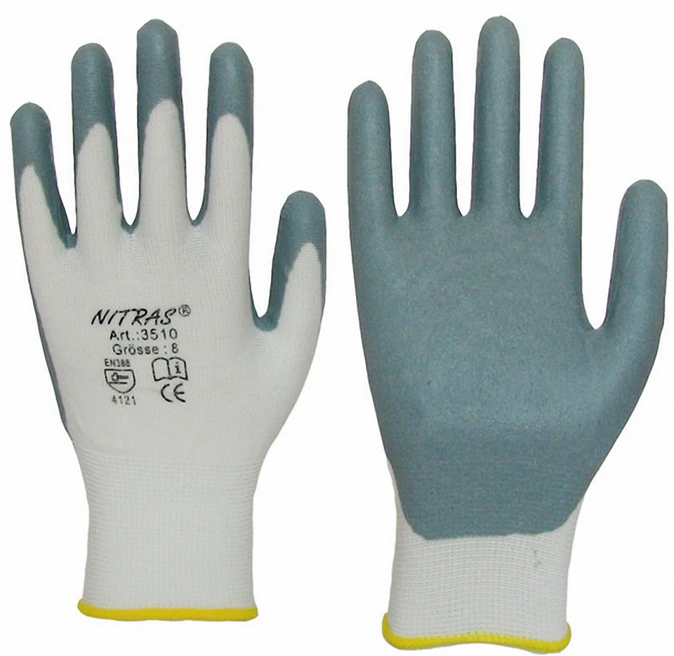 Montage Handschuh NITRAS 3510 weiss/grau  Gr. 9  VPE= 12 Paar - Bild 1 von 2