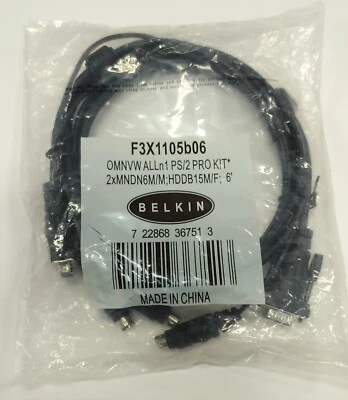 Belkin F3X1105B06 OmniView All in 1 PS/2 Pro Kit 6ft PS2 KVM Cable - Image 1 of 2