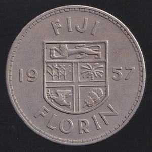 Fiji 1957 One Florin 2/- Elizabeth II - Extra Fine - Picture 1 of 3
